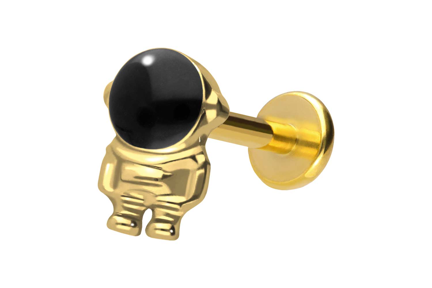 Titan Labret Piercing mit Push Fit ASTRONAUT